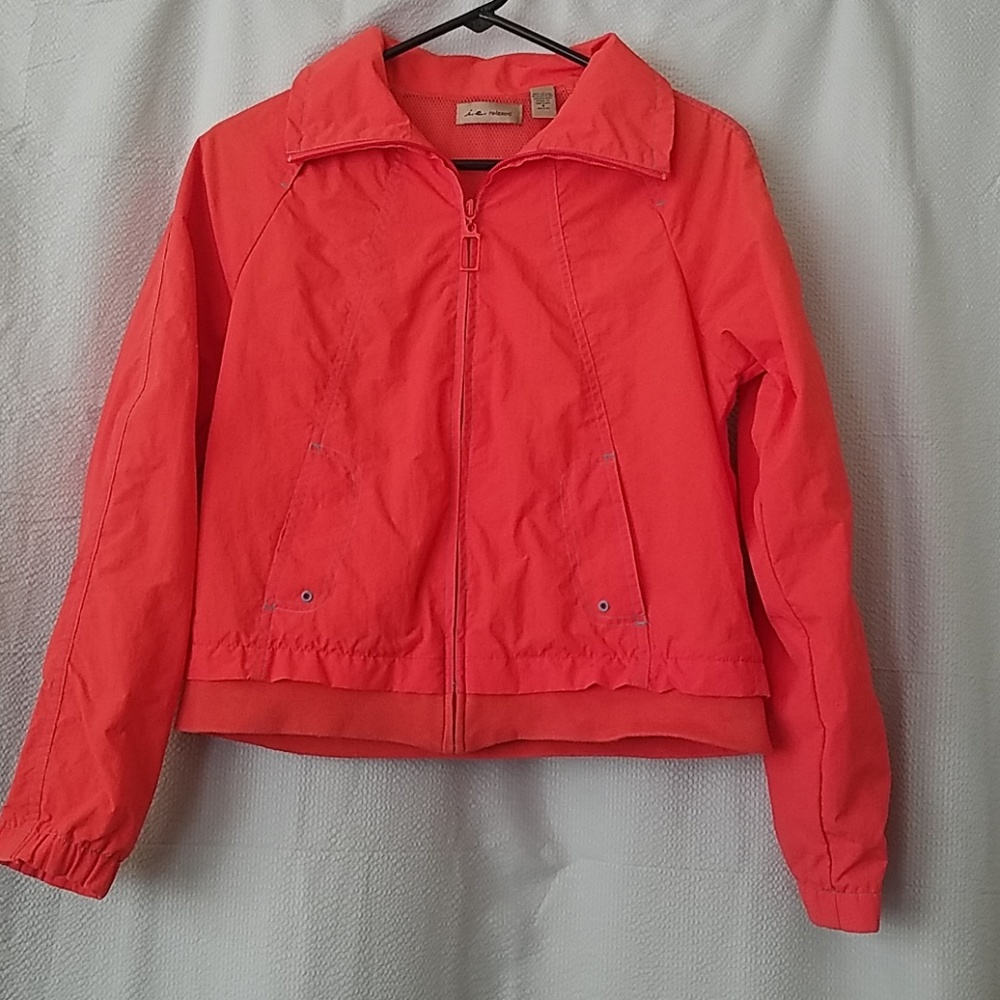 Bright coral windbreaker